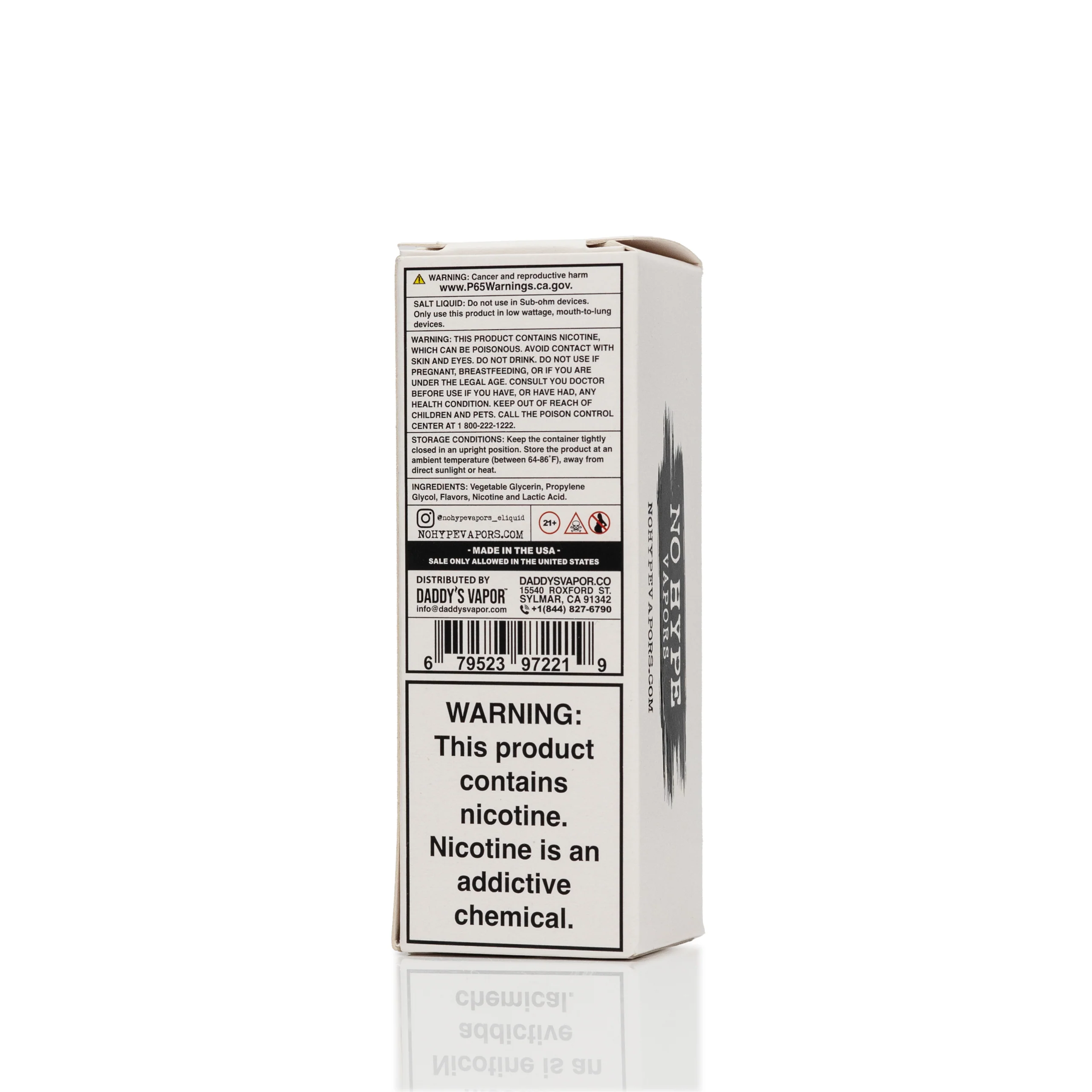 No Hype Vapors Salt Nic E-Liquid - Cocobacco - 30mL