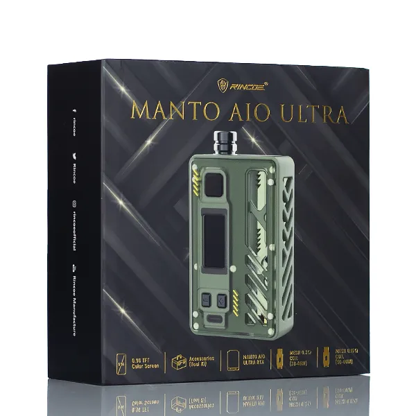 Rincoe Manto AIO Ultra 80W Boro Mod and RBA Kit (DISCONTINUED)