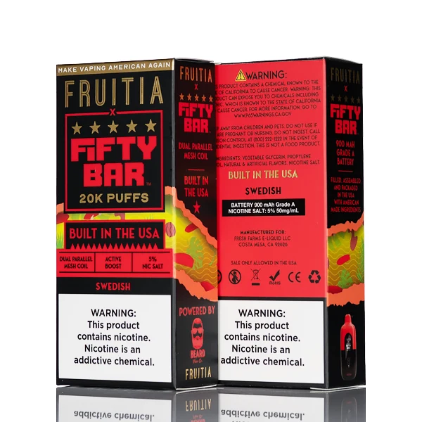 FRUITIA X Fifty Bar 20K 20000 Puffs Disposable - 16mL