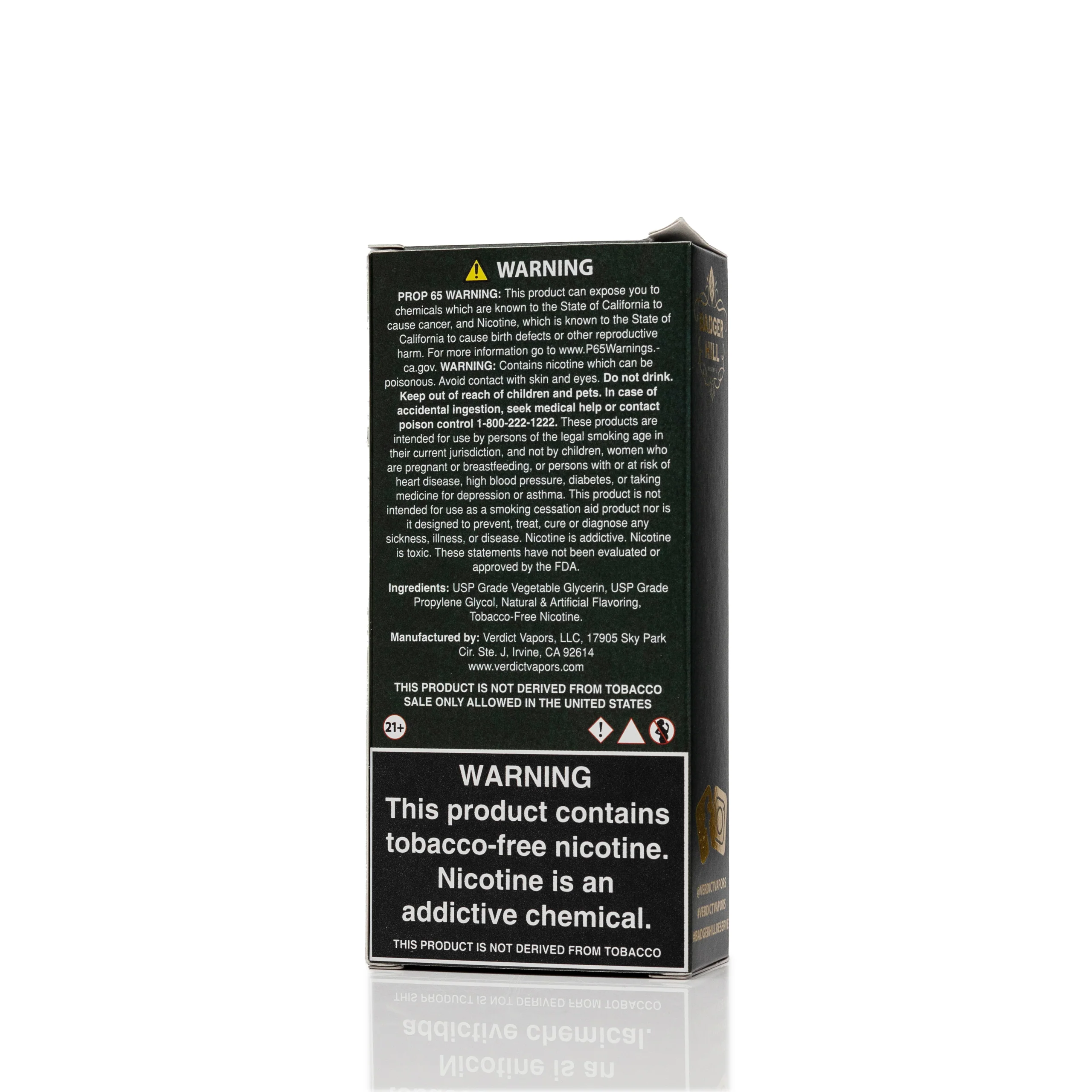 Badger Hill E-Liquid - Menthol - 120mL