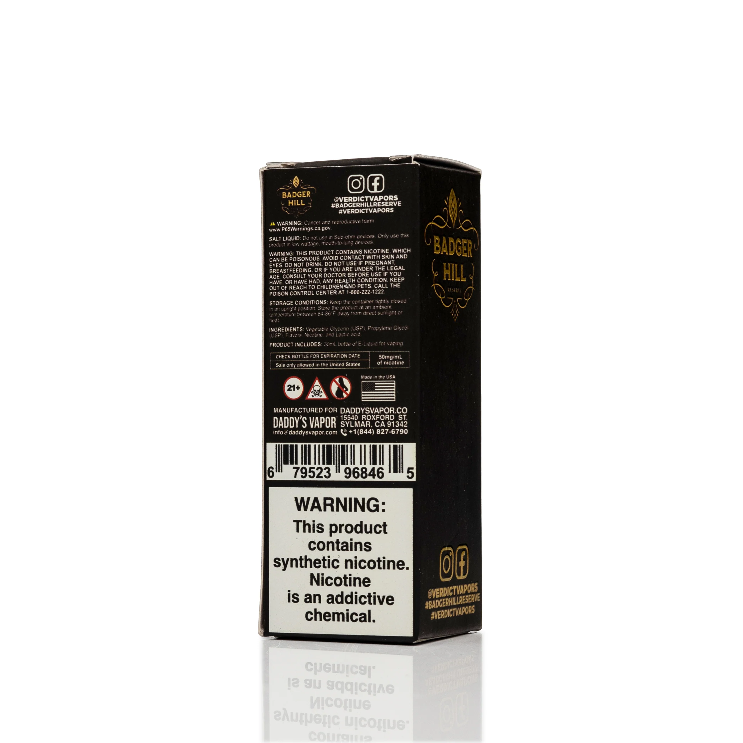 Badger Hill Salts E-Liquid - Milk & Honey - 30mL