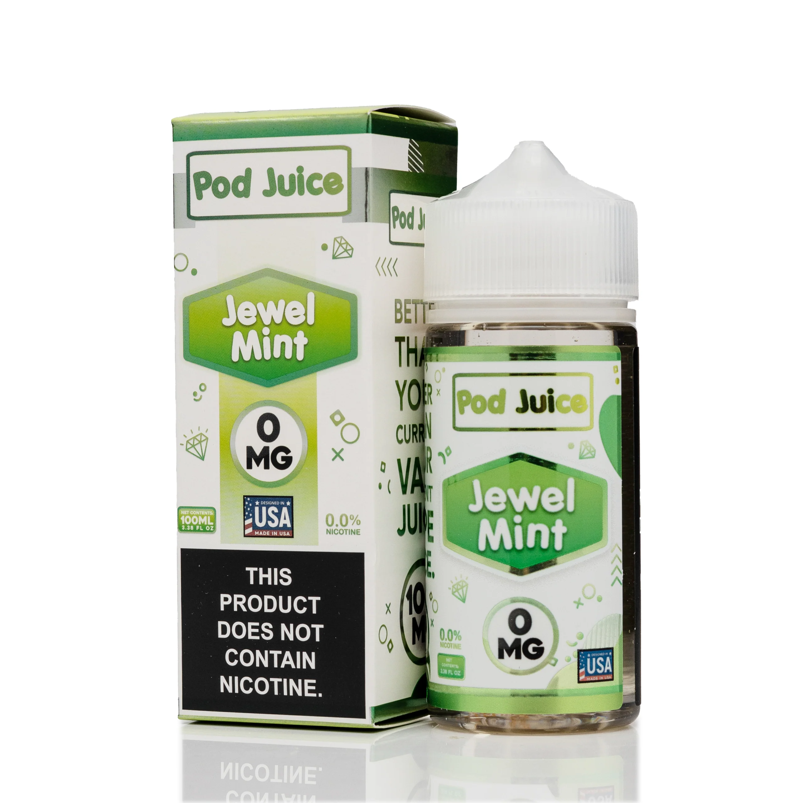 Pod Juice - Jewel Mint - No Nicotine Vape Juice - 100ml