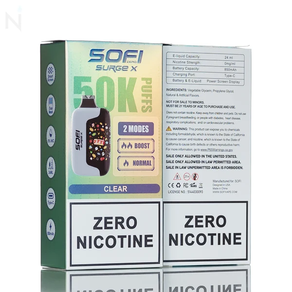 SOFI Surge X 50K 50000 Puffs Dual Mesh No Nicotine Disposable Vape