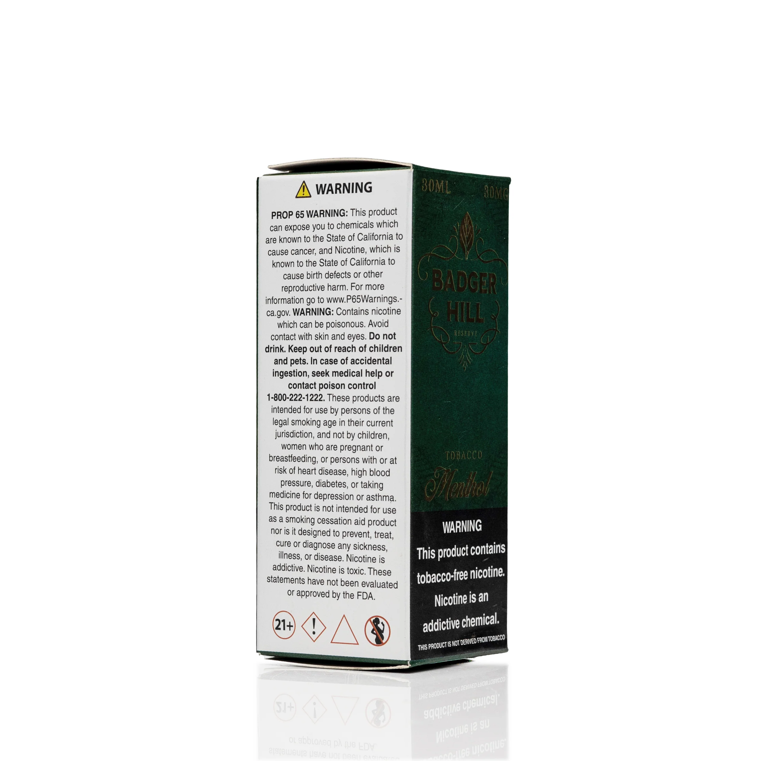Badger Hill Salts E-Liquid - Menthol - 30mL