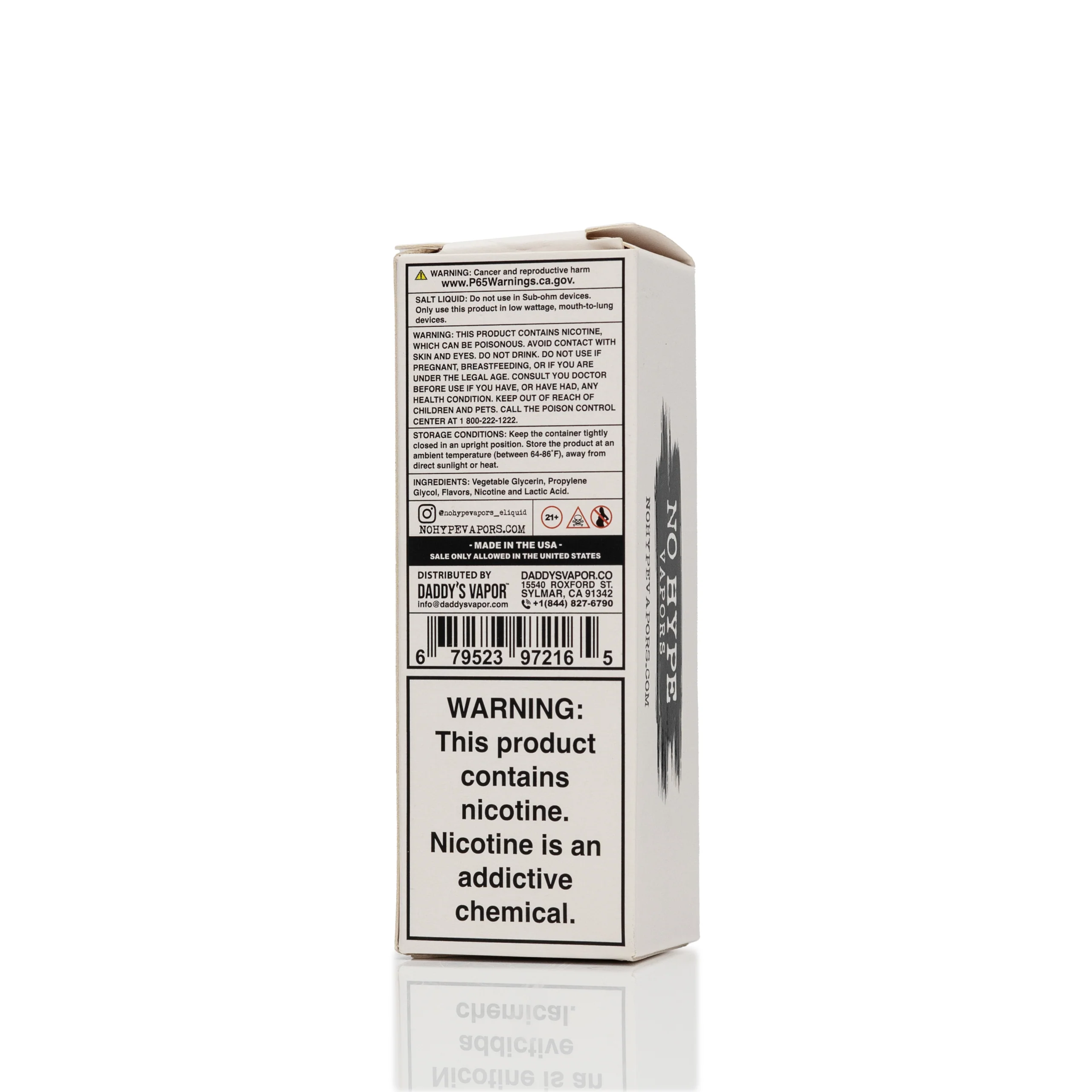 No Hype Vapors Salt Nic E-Liquid - Caramel Tobacco - 30mL