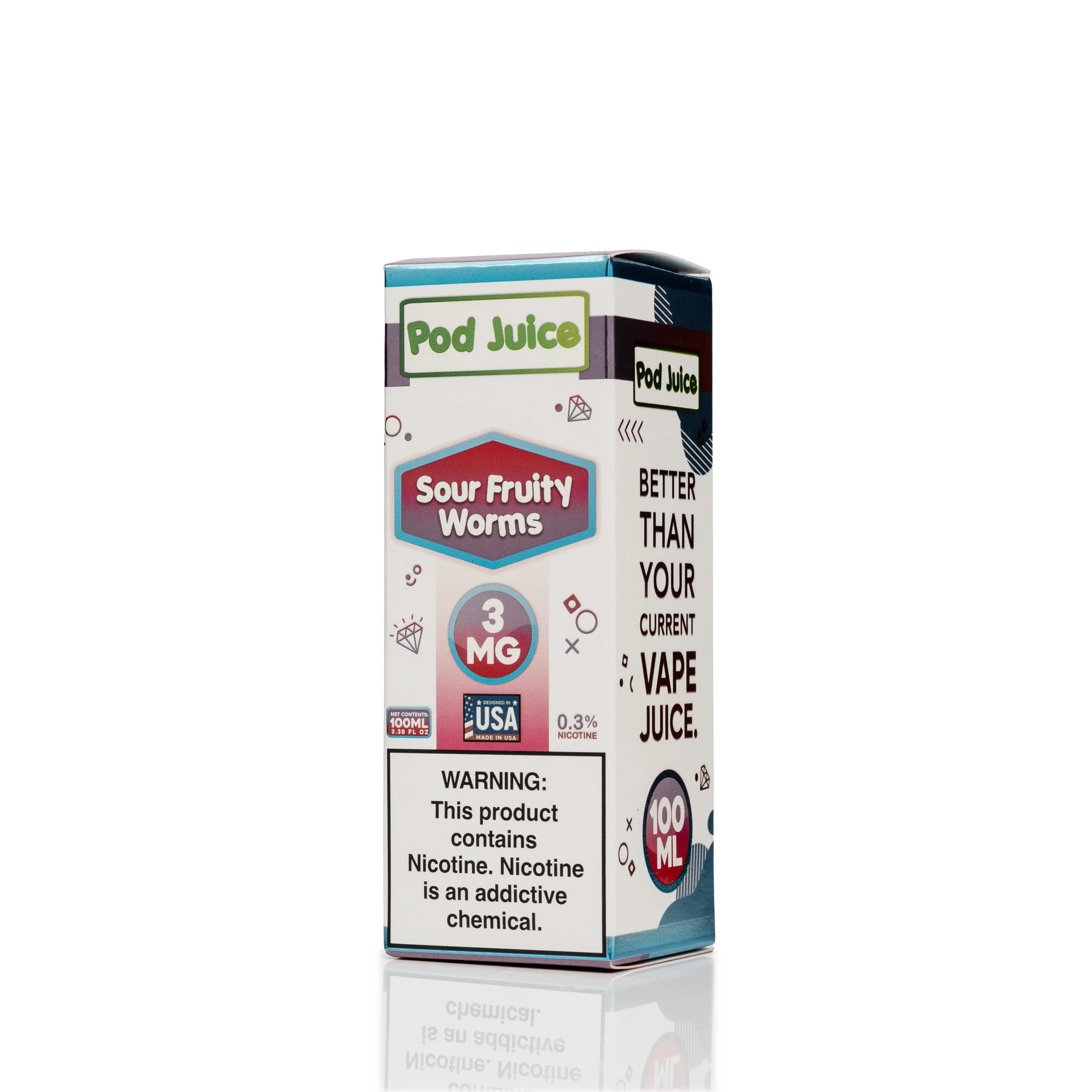 Pod Juice - Sour Fruity Worms - 100ml