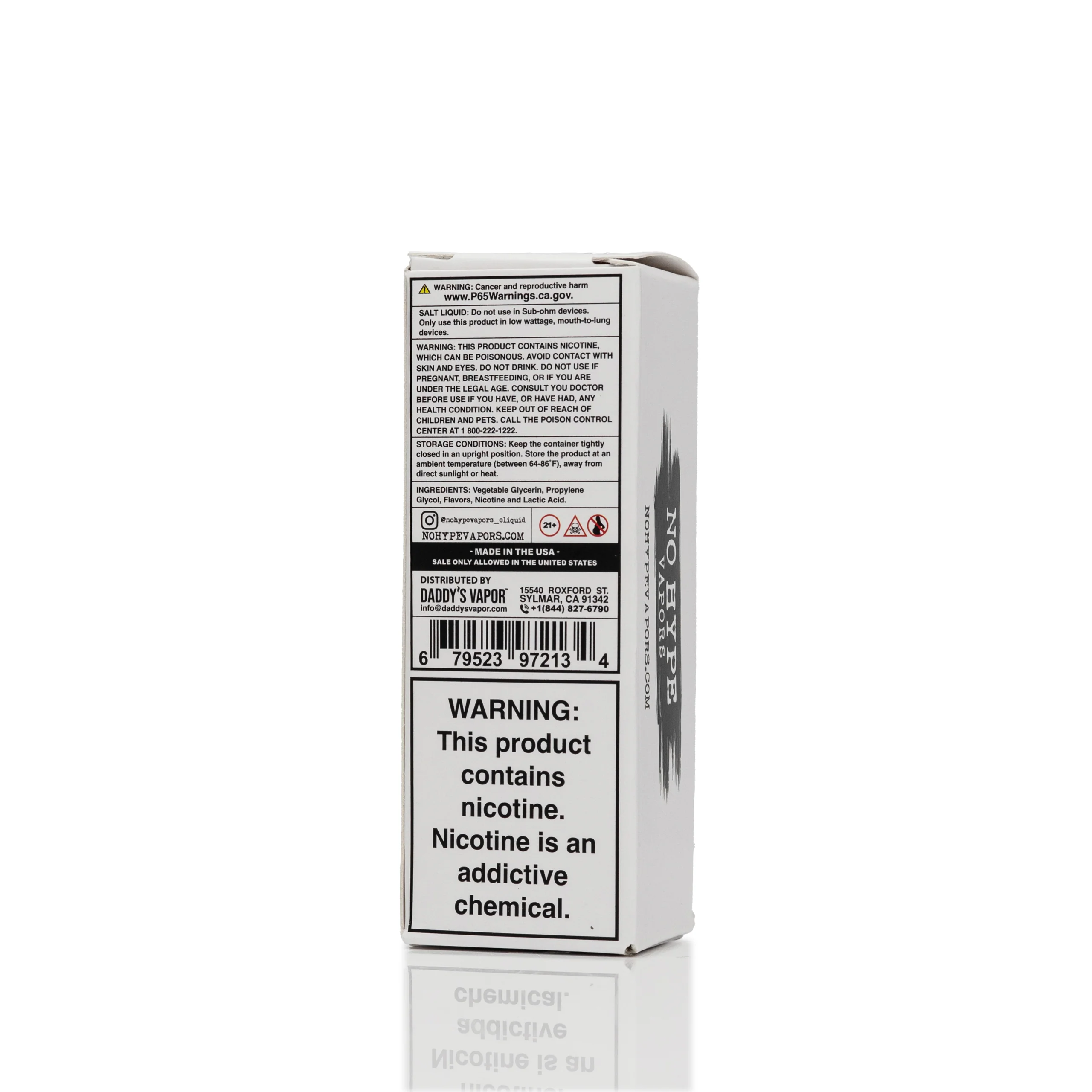 No Hype Vapors Salt Nic E-Liquid - Butter Pecan Ice Cream - 30mL