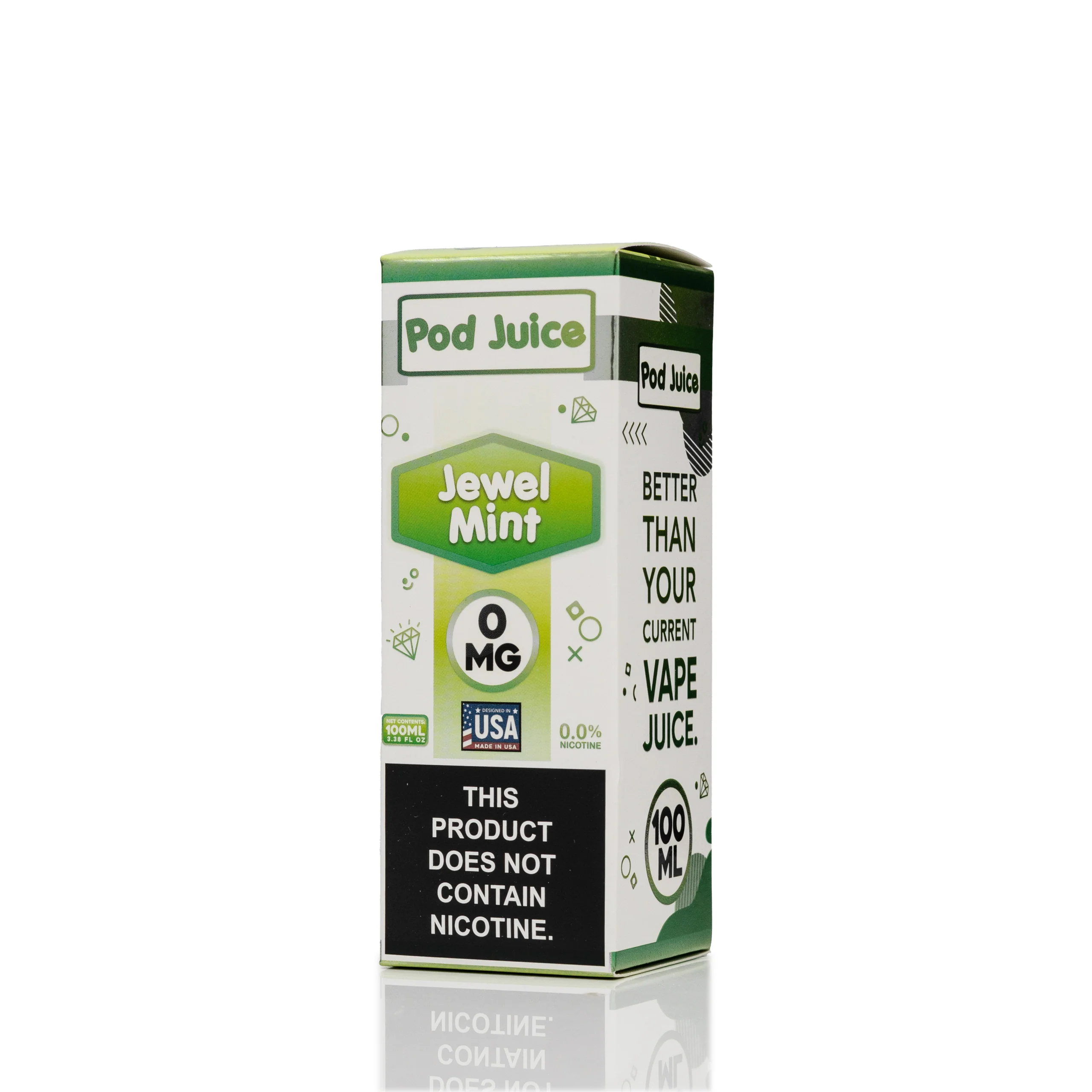 Pod Juice - Jewel Mint - No Nicotine Vape Juice - 100ml