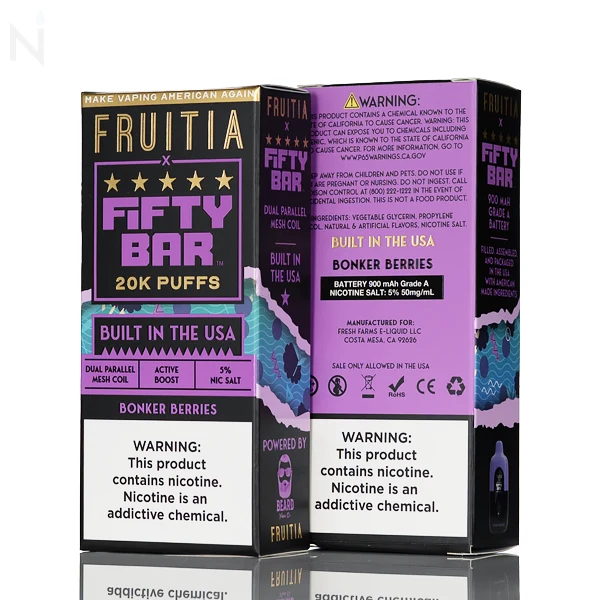 FRUITIA X Fifty Bar 20K 20000 Puffs Disposable - 16mL