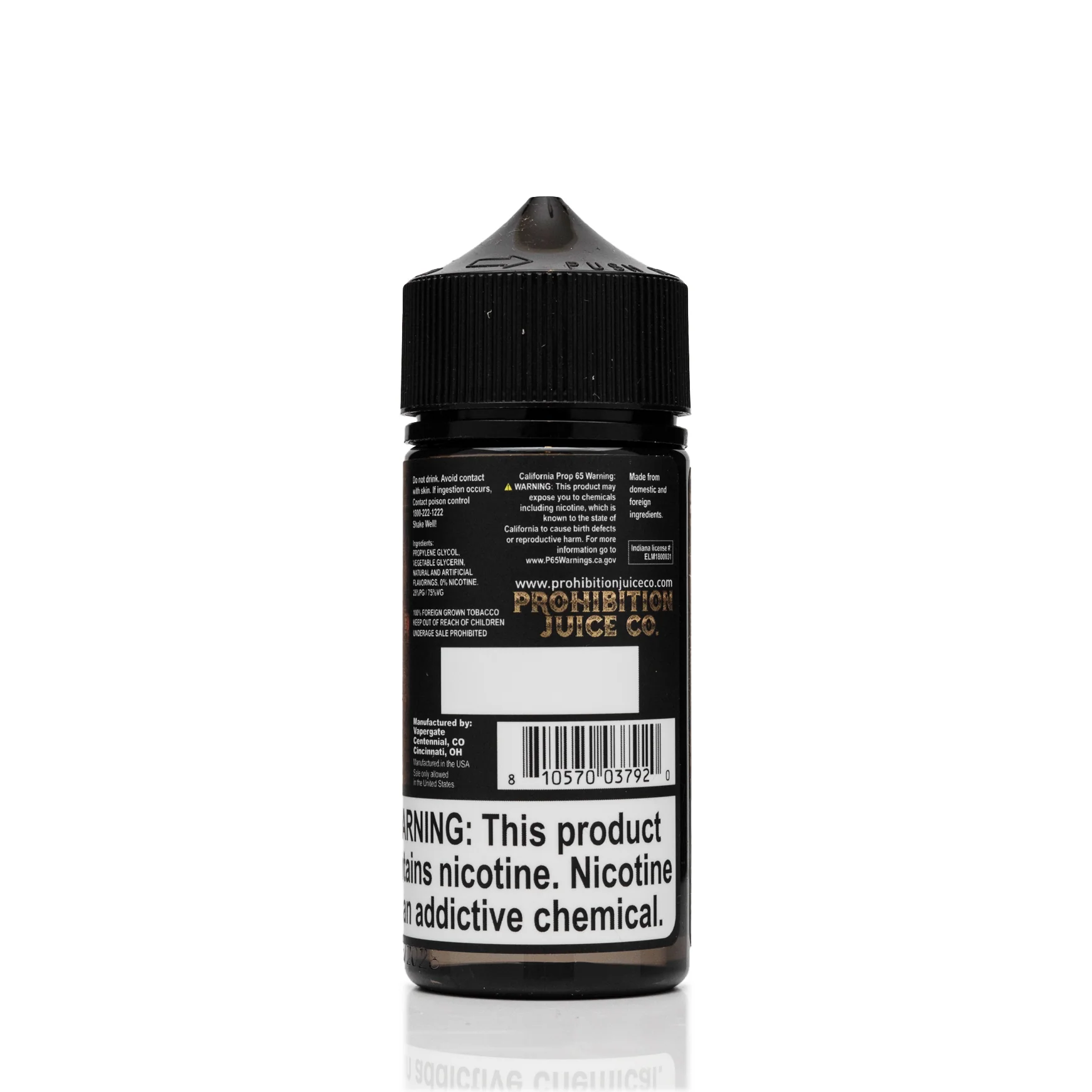 Prohibition E Liquid - White Lightning on Ice - 100ml