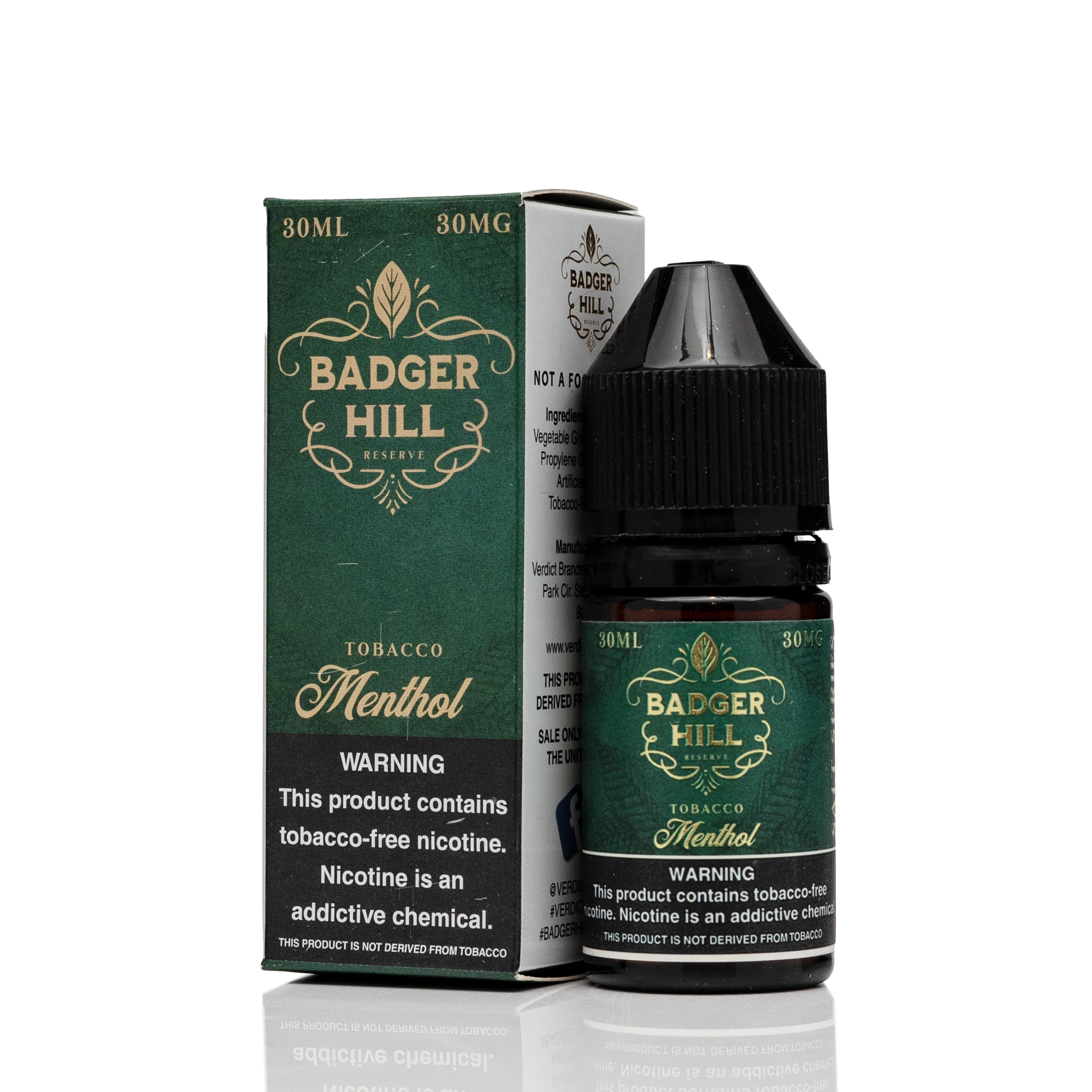 Badger Hill Salts E-Liquid - Menthol - 30mL